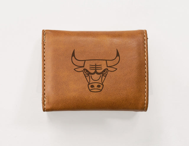 Rico Industries NBA  Chicago Bulls  Laser Engraved Faux Leather Trifold Wallet-1