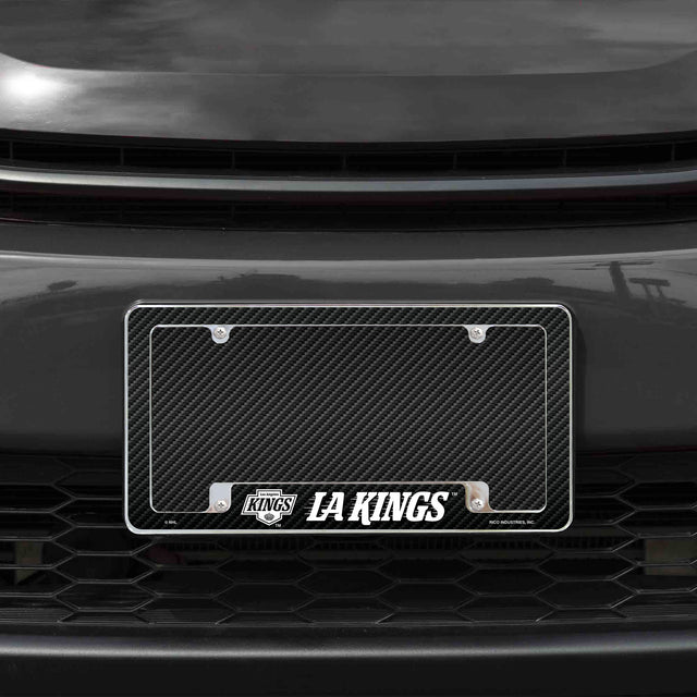 Rico Industries NHL  Los Angeles Kings Black 12" x 6" Chrome License Plate Frame-1
