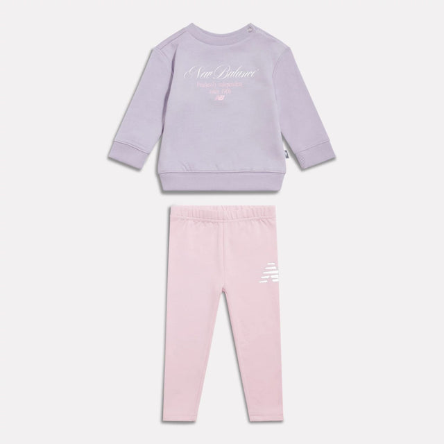 New Balance Infant & Toddler Script Graphic Crew & Leggings Set-1