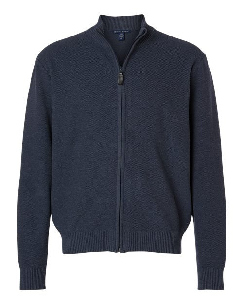 Devon & Jones Men's Hartland Textured Full Zip Sweater