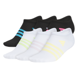adidas Girl's Superlite 3.0 6-Pack No Show Sock Unisex Accessories Socks