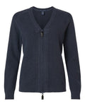 Devon & Jones Women's Hartland Textured Full Zip Sweater-1