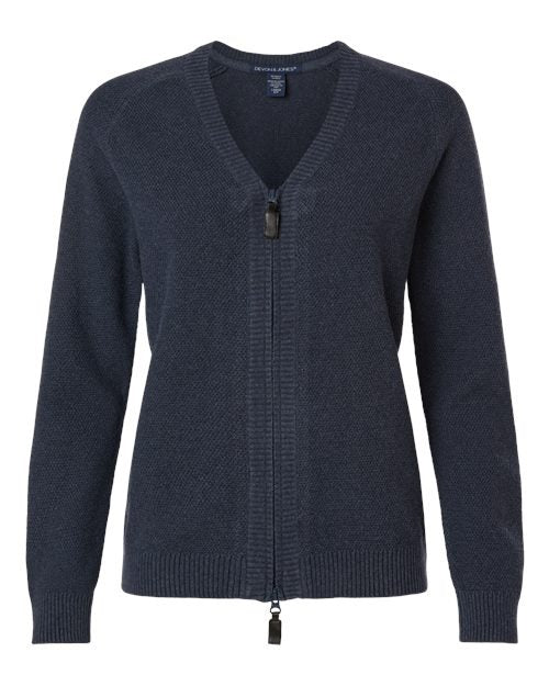 Devon & Jones Women's Hartland Textured Full Zip Sweater-1