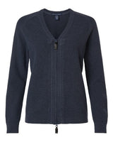 Devon & Jones Women's Hartland Textured Full Zip Sweater-1