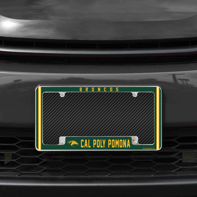 Rico Industries NCAA Cal Poly Pomona Broncos 12" x 6" Chrome License Plate Frame-1