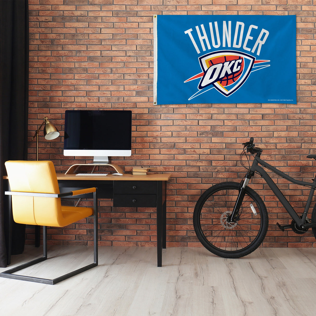 Rico Industries NBA  Oklahoma City Thunder Standard 3' x 5' Banner Flag-1