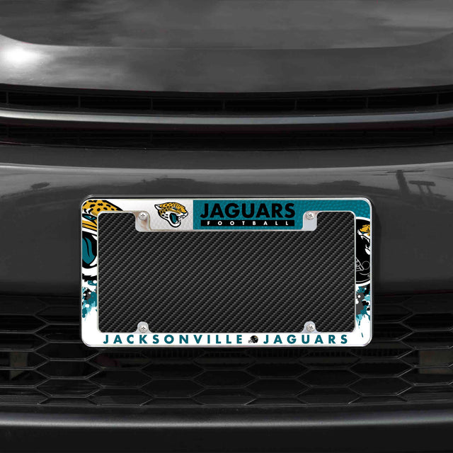 Rico Industries NFL  Jacksonville Jaguars Primary 12" x 6" Chrome License Plate Frame-1