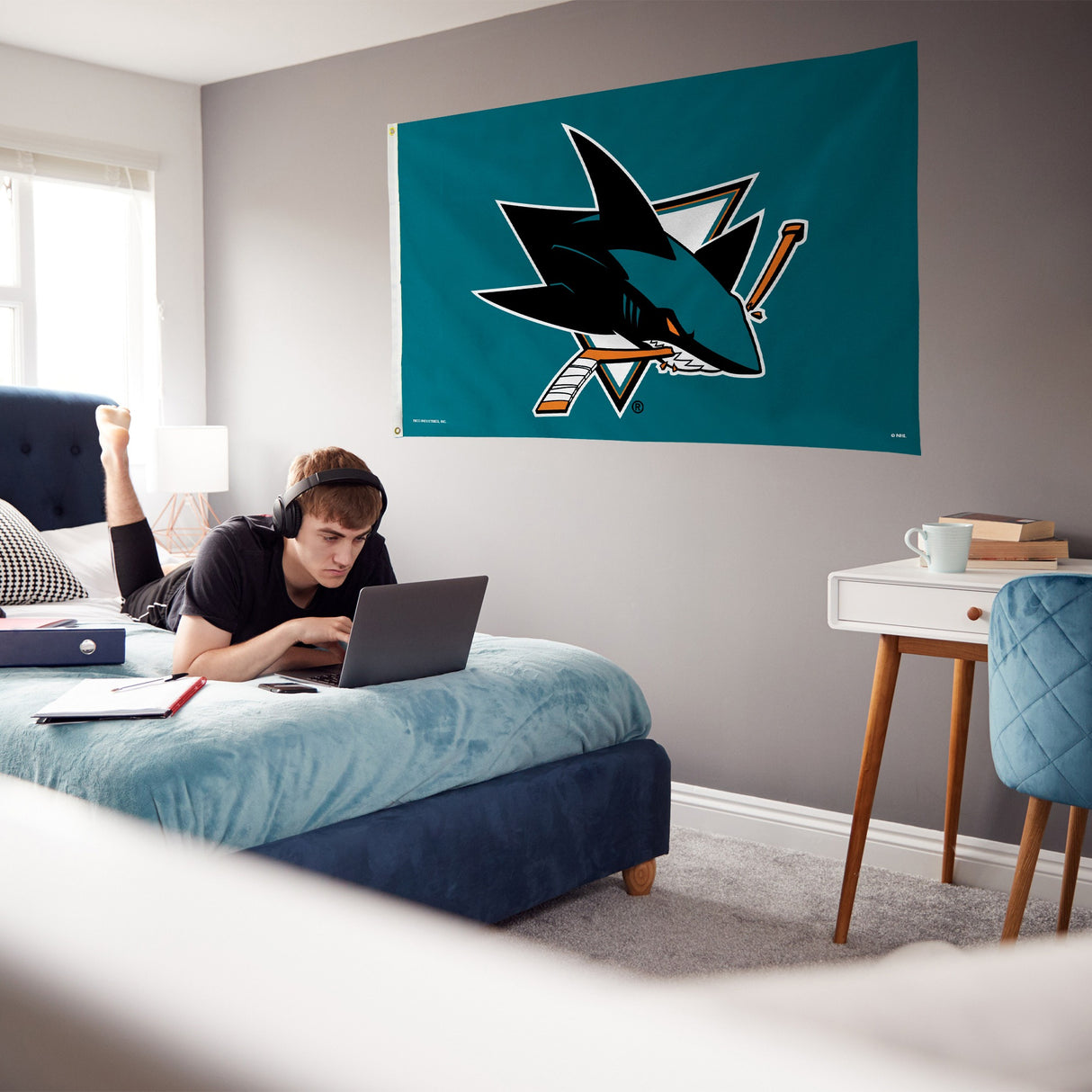 Rico Industries NHL  San Jose Sharks Standard 3' x 5' Banner Flag-3