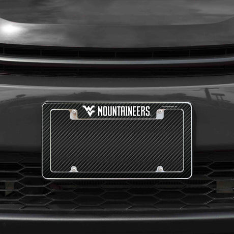 Rico Industries NCAA West Virginia Mountaineers Black 12" x 6" Chrome License Plate Frame-1