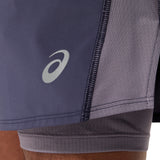 Asics Men's Silver 2-N-1 7-Inch Shorts-4