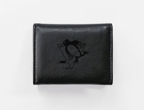 Rico Industries NHL  Pittsburgh Penguins  Laser Engraved Faux Leather Trifold Wallet-1