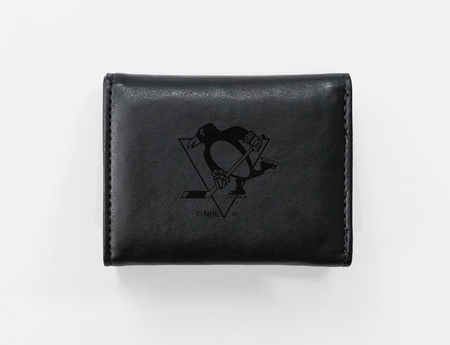 Rico Industries NHL  Pittsburgh Penguins  Laser Engraved Faux Leather Trifold Wallet-1