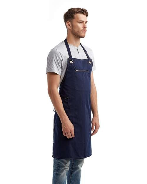 Artisan Collection by Reprime Barley Contrast Stitch Recycled Bib Apron-2