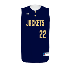 Russell Youth Sublimated Sleeveless Two-Button Performane Mesh Baseball Jersey Team Baseball Jerseys