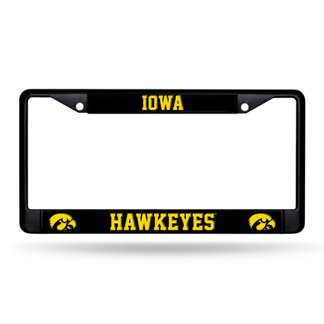 Rico Industries NCAA Iowa Hawkeyes Chrome License Plate Frame with Plastic Inserts