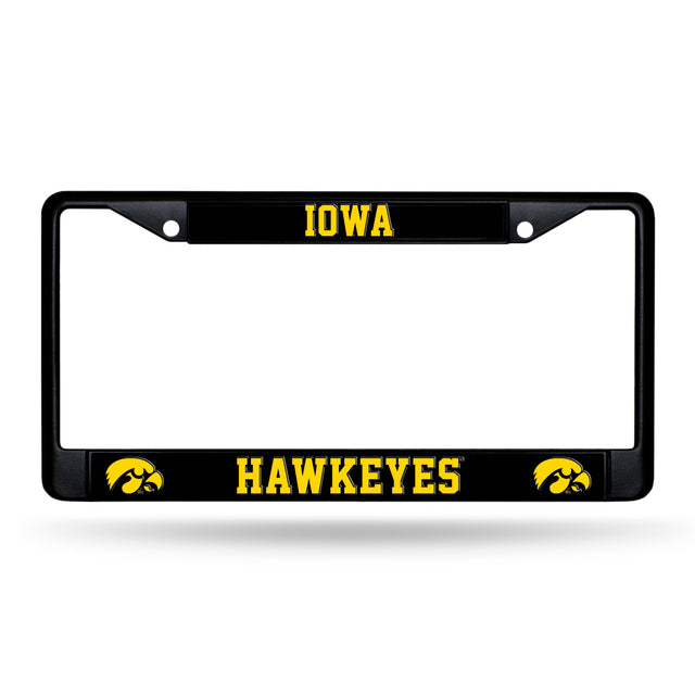Rico Industries NCAA Iowa Hawkeyes Chrome License Plate Frame with Plastic Inserts