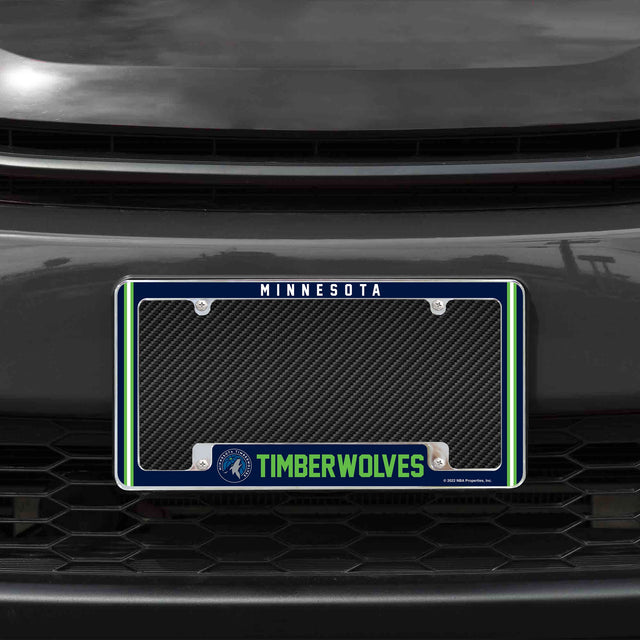 Rico Industries NBA  Minnesota Timberwolves Classic 12" x 6" Chrome License Plate Frame-1