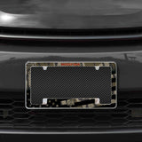 Rico Industries Wildlife  Bottom Land Camo/USA Flag 12" x 6" Chrome License Plate Frame-1