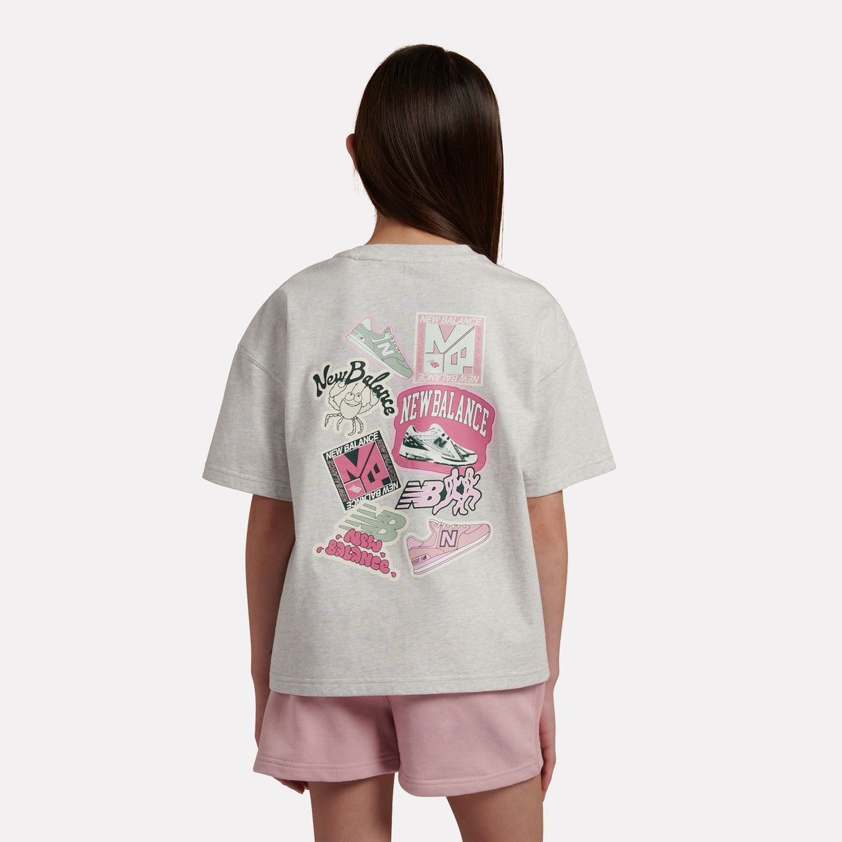 New Balance Girls' Sticker Pack Graphic T-Shirt-3