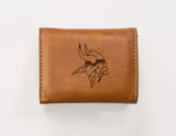 Rico Industries NFL  Minnesota Vikings  Laser Engraved Faux Leather Trifold Wallet-1