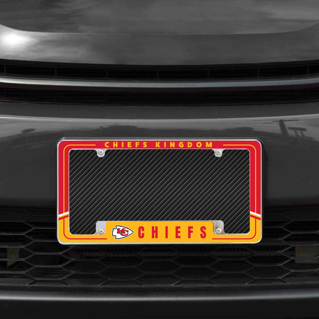 Rico Industries NFL  Kansas City Chiefs Two-Tone 12" x 6" Chrome License Plate Frame-1