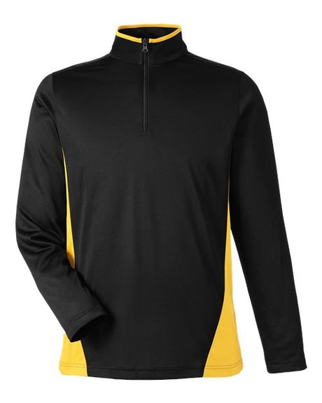 Harriton Men's Flash Snag Protection Plus IL Colorblock Quarter-Zip Pullover-1
