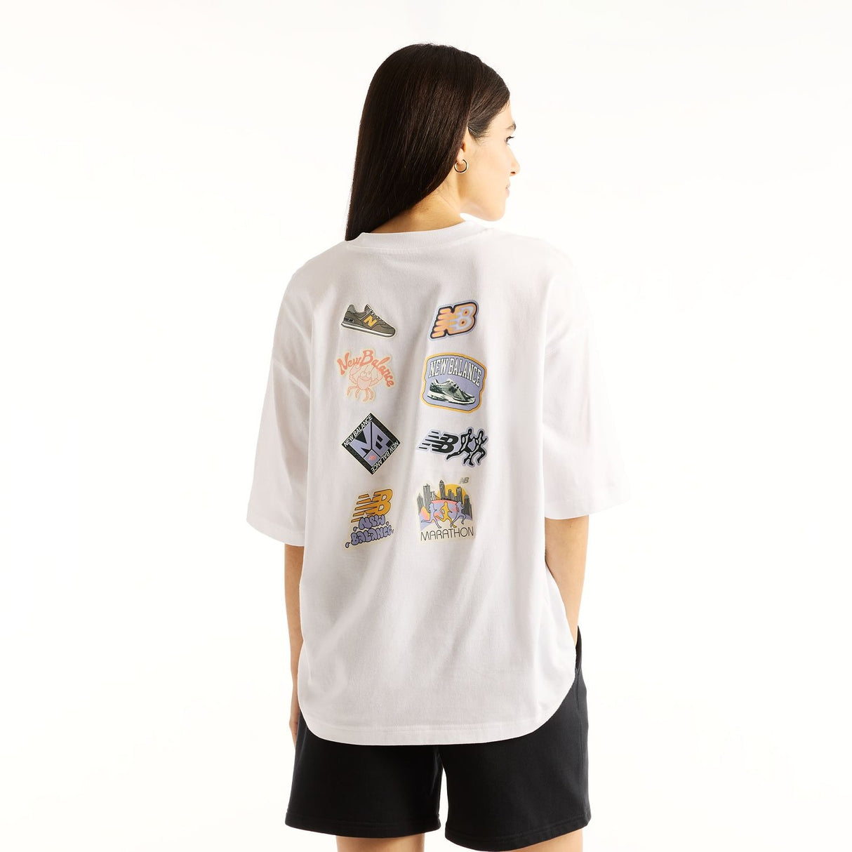 New Balance Women's Sticker Pack Oversized T-Shirt-2