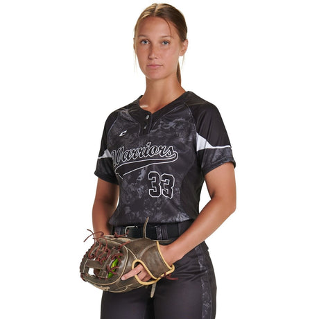 Custom Realtree Pattern Two Button Short Sleeve Loose Jersey Team Softball Jerseys
