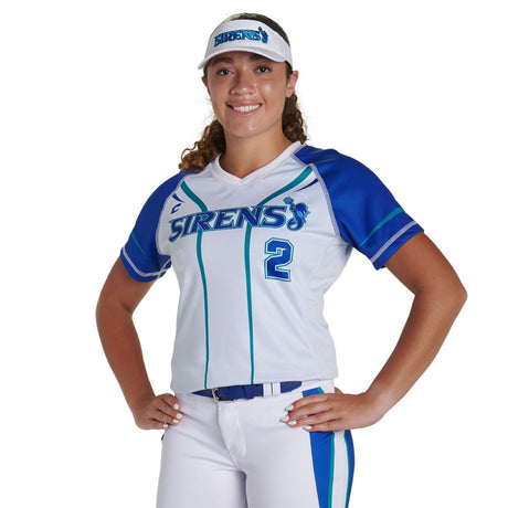 Custom Single Ply Reversible V-Neck Short Sleeve Loose Jersey Team Softball Jerseys