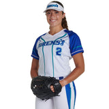 Custom Single Ply Reversible V-Neck Short Sleeve Loose Jersey Team Softball Jerseys