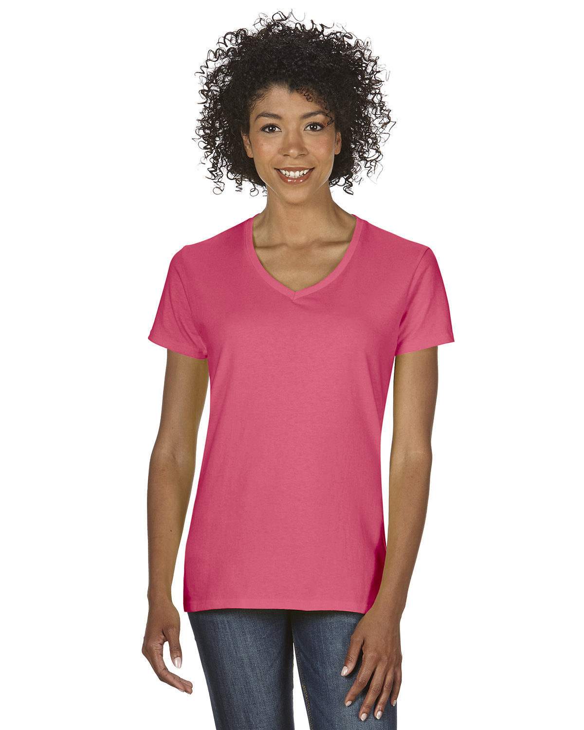 Gildan Women's Heavy Cotton 100% Cotton V-Neck T-Shirt 5V00L