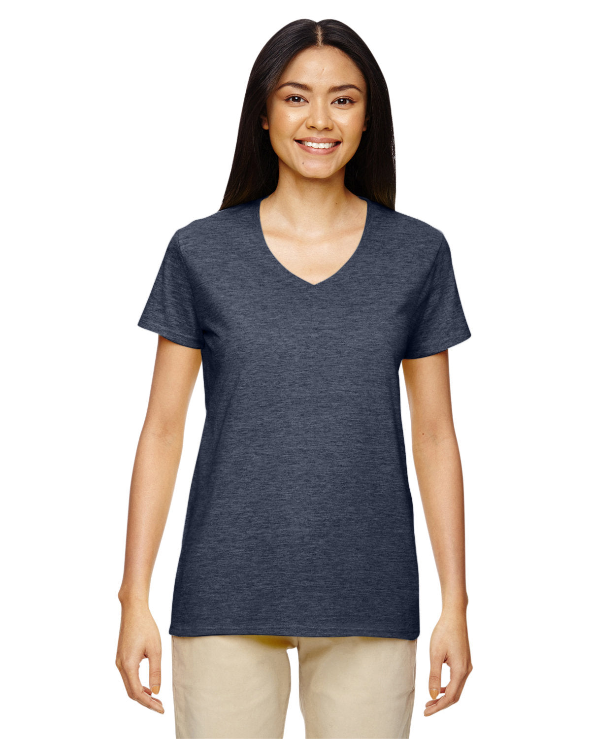 Gildan Women's Heavy Cotton 100% Cotton V-Neck T-Shirt 5V00L