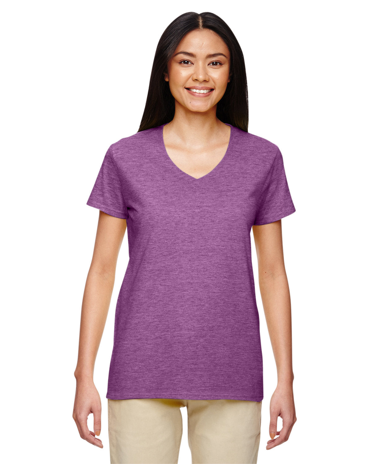 Gildan Women's Heavy Cotton 100% Cotton V-Neck T-Shirt 5V00L
