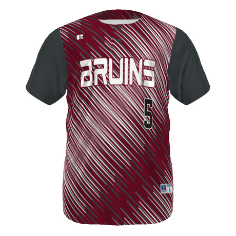 Russell Sublimated Two-Button Baseball Jersey Team Baseball Jerseys