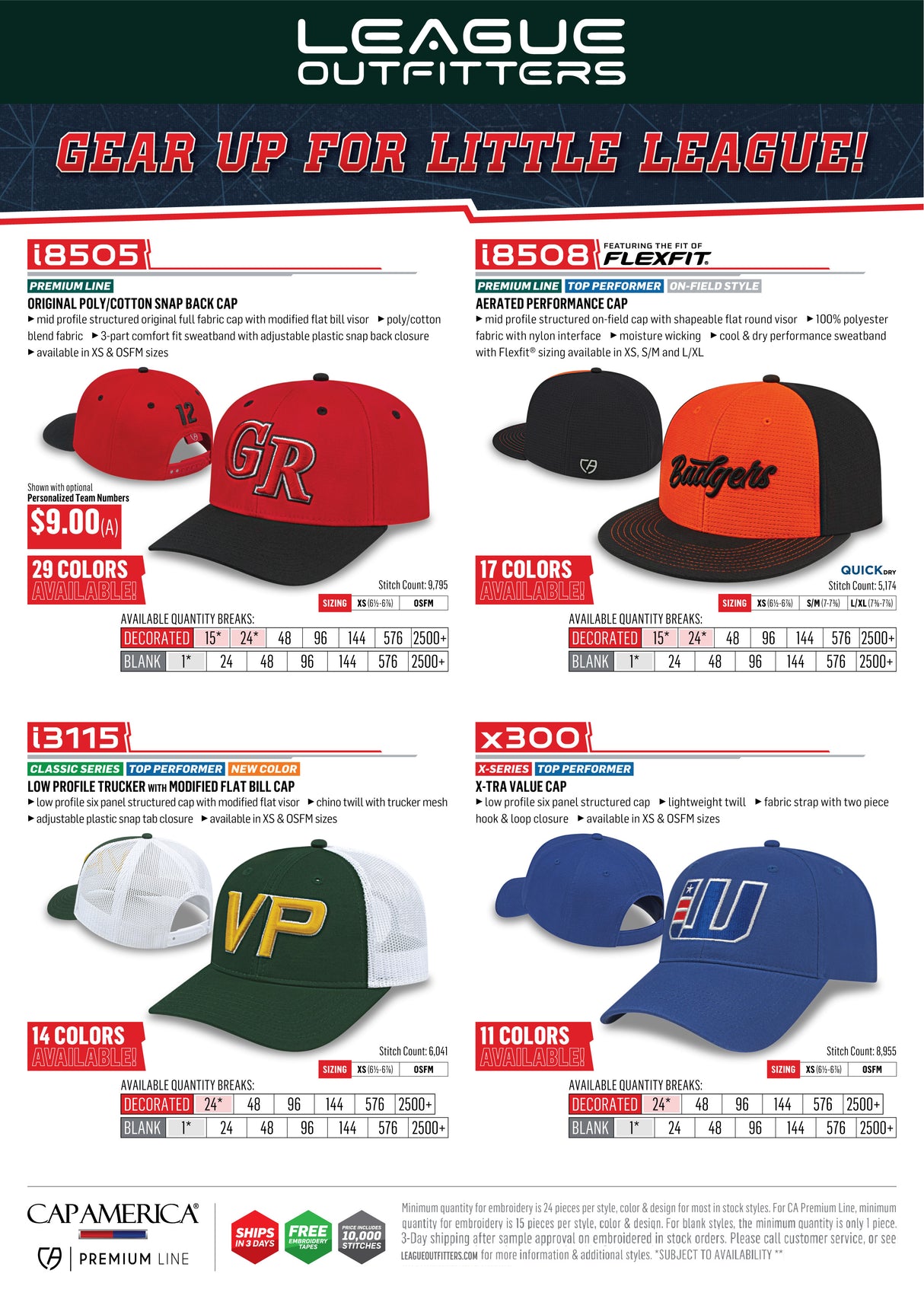 Little League Hats League Outfitters