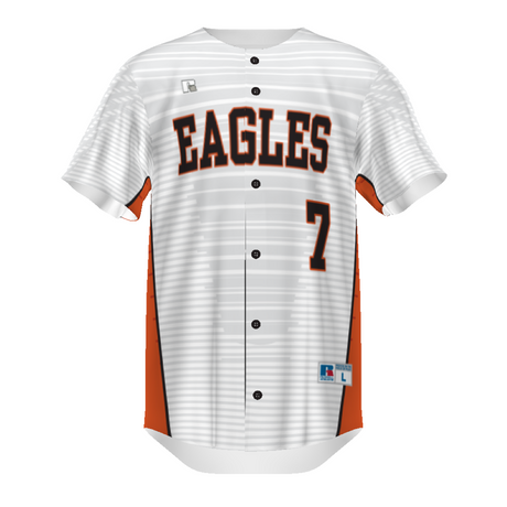 Russell Youth Sublimated Faux Full-Button Baseball Jersey Team Baseball Jerseys