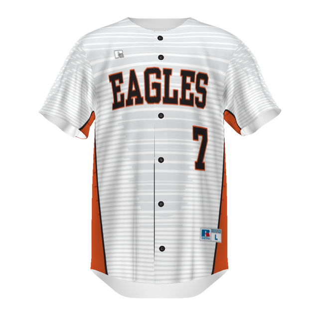 Russell Youth Sublimated Faux Full-Button Baseball Jersey Team Baseball Jerseys