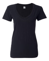 J. America Women's V-Neck Slub Tee 8169