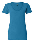 J. America Women's V-Neck Slub Tee 8169
