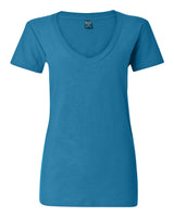 J. America Women's V-Neck Slub Tee 8169