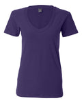 J. America Women's V-Neck Slub Tee 8169