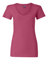 J. America Women's V-Neck Slub Tee 8169