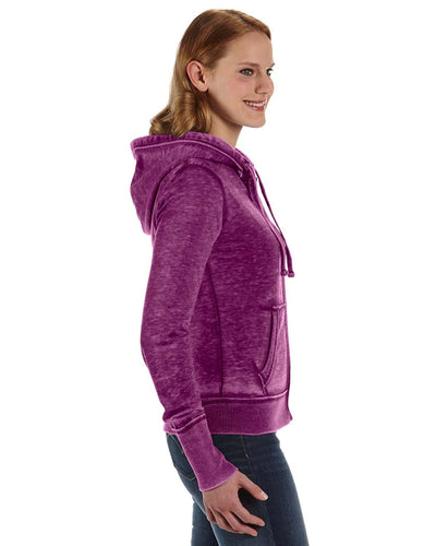 J America Ladies' Zen Full-Zip Fleece Hooded Sweatshirt