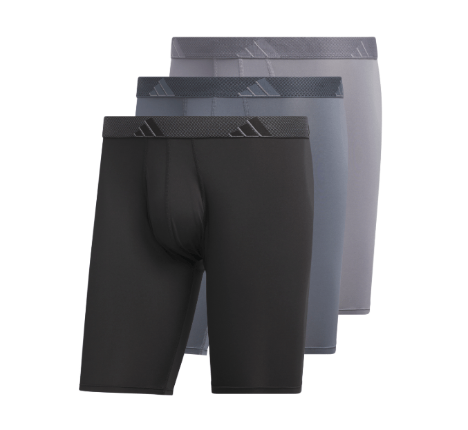 adidas Men's Microfiber 3-Pack Long Boxer Brief