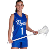 Custom Full Racerback Sleeveless Fitted Jersey Womens, Girls Team Lacrosse Jerseys