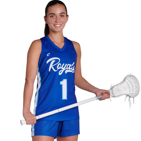Custom Full Racerback Sleeveless Fitted Jersey Womens, Girls Team Lacrosse Jerseys