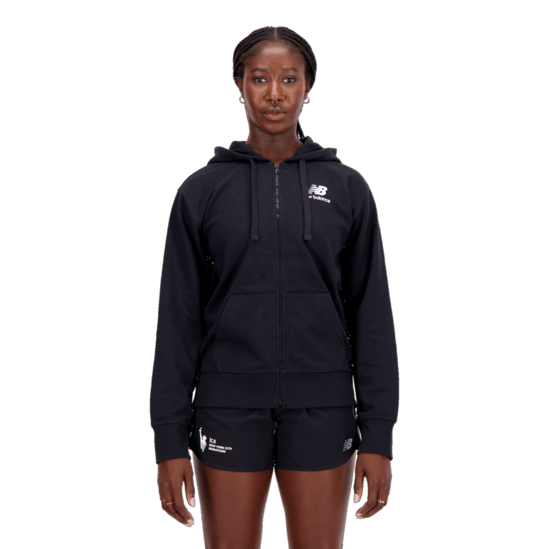 New Balance Women's NYC Marathon Essentials Stacked Logo Full Zip Hoodie New Balance