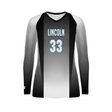 Girl's Freestyle Sublimated Long Sleeve Stretch Volleyball Jersey League Outfitters