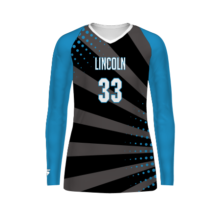 Girl's Freestyle Sublimated Long Sleeve Stretch Volleyball Jersey League Outfitters