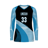 Girl's Freestyle Sublimated Long Sleeve Stretch Volleyball Jersey League Outfitters